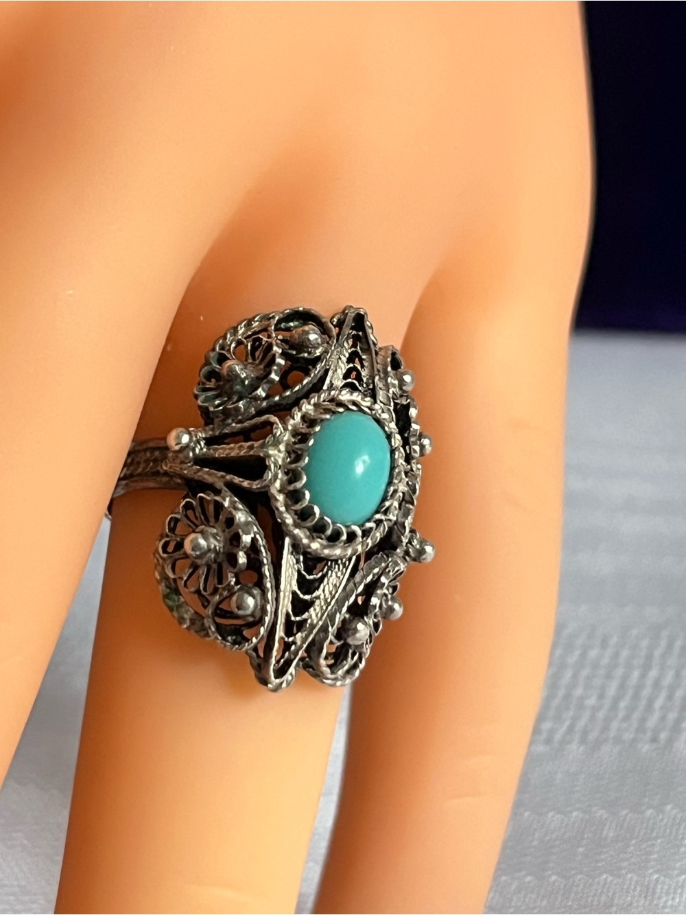 Antique Sterling Silver Filigree Silver Ring